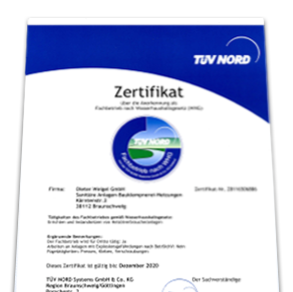 TÜV-Zertifikat als Urkunde